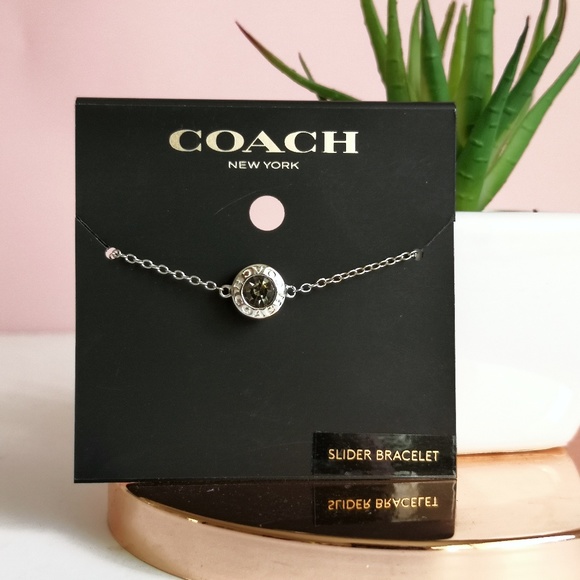 NWT COACH OPEN CIRCLE SLIDER BRACELET F67072 SILVER $78 - Picture 2 of 3